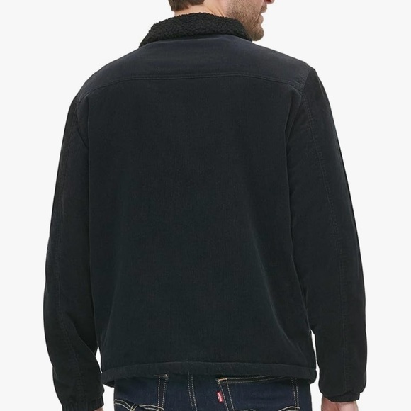 Levi’s Corduroy Sherpa Trucker Jacket with Zip and Snap Closure Black (S) - Picture 16 of 16